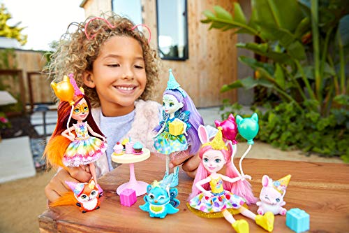 Enchantimals Cumpleaños Encantados, Pack de 3 Muñecas con Accesorios (Mattel GJX22)