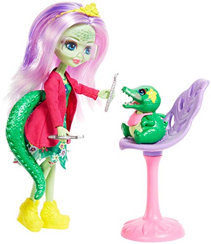 Enchantimals Vamos al dentista, muñeca Andie Alligator con mascota y accesorios (Mattel GFN55)