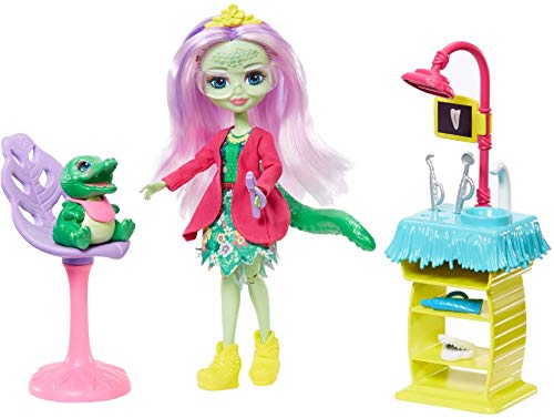 Enchantimals Vamos al dentista, muñeca Andie Alligator con mascota y accesorios (Mattel GFN55)