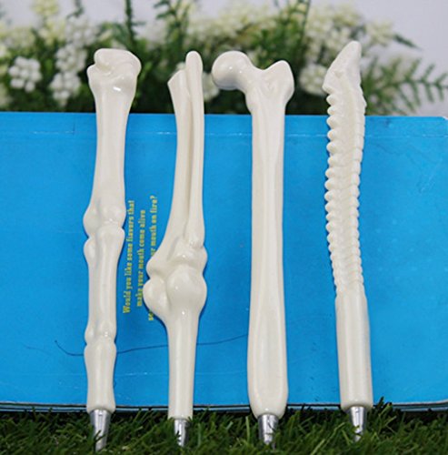 EOM Novelty EOM Femur Finger Spine Tibia Fibula Bone Ball Pen Nurse Radiographer Gift Crazy Stationery Student Kid Prizes 4pcs White by