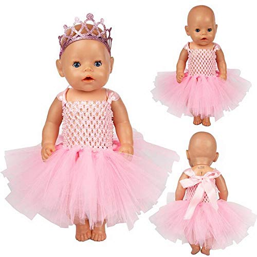 EPRHAN Ropa y accesorios para muñecas, Moda Ángel Hada Trajes Falda para muñecas de 18 pulgadas American Girl Dolls Our Generation Doll Outfit New Born Baby Dolls Journey Girl Dolls, Rosa