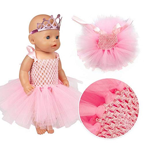 EPRHAN Ropa y accesorios para muñecas, Moda Ángel Hada Trajes Falda para muñecas de 18 pulgadas American Girl Dolls Our Generation Doll Outfit New Born Baby Dolls Journey Girl Dolls, Rosa