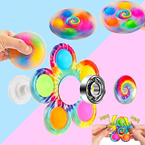 EQARD Pop Fidget Spinner 4PCS Fidget Toy Bubble Pop Up It Simple Fidget Spinners Dimple Toy Juguetes para Aliviar el Estrés para Niños Adultos