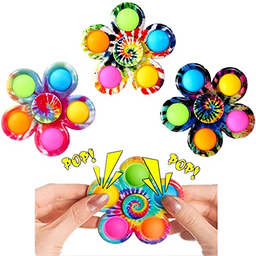 EQARD Pop Fidget Spinner 4PCS Fidget Toy Bubble Pop Up It Simple Fidget Spinners Dimple Toy Juguetes para Aliviar el Estrés para Niños Adultos