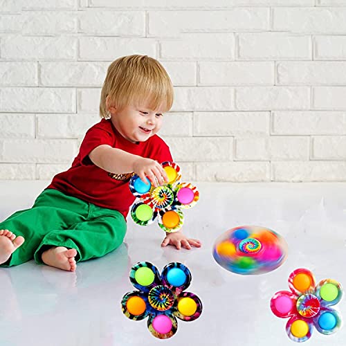 EQARD Pop Fidget Spinner 4PCS Fidget Toy Bubble Pop Up It Simple Fidget Spinners Dimple Toy Juguetes para Aliviar el Estrés para Niños Adultos