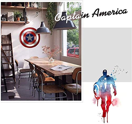 Escudo Capitan America Metal 1: 1 Adulto Apoyos de Película Niños Hierro Forjado CapitáN AméRica Shield Vengadores Retro Wall Creative Shield Bar Decoración Reloj De Pared A,47CM