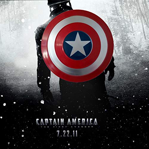 Escudo Capitan America Metal 1: 1 Adulto Apoyos de Película Niños Hierro Forjado CapitáN AméRica Shield Vengadores Retro Wall Creative Shield Bar Decoración Reloj De Pared A,47CM