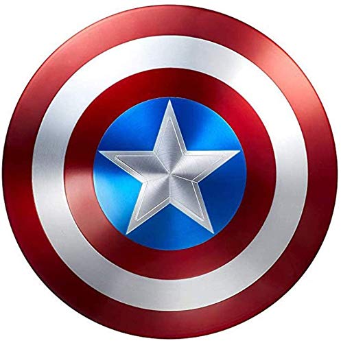 Escudo Capitan America Metal 1: 1 Adulto Apoyos de Película Niños Hierro Forjado CapitáN AméRica Shield Vengadores Retro Wall Creative Shield Bar Decoración Reloj De Pared A,47CM