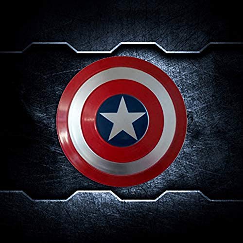 Escudo Capitan America Metal 1: 1 Adulto Apoyos de Película Niños Hierro Forjado CapitáN AméRica Shield Vengadores Retro Wall Creative Shield Bar Decoración Reloj De Pared A,47CM