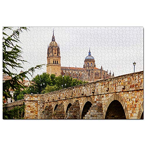 España Puente Romano Catedral Salamanca Puzzle 1000 Piezas para Adultos Familia Rompecabezas Recuerdo Turismo Regalo