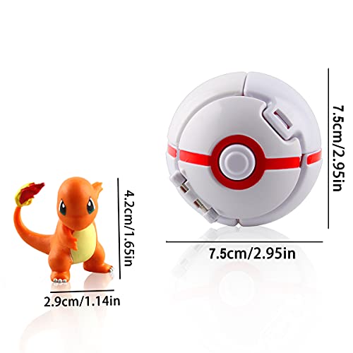 Esportic Poké Bolas Pokéball, Ball figuritas Poké Bolas Pokéball, Poké Bolas, Bola con Figuras Toys para niños (Charmander)