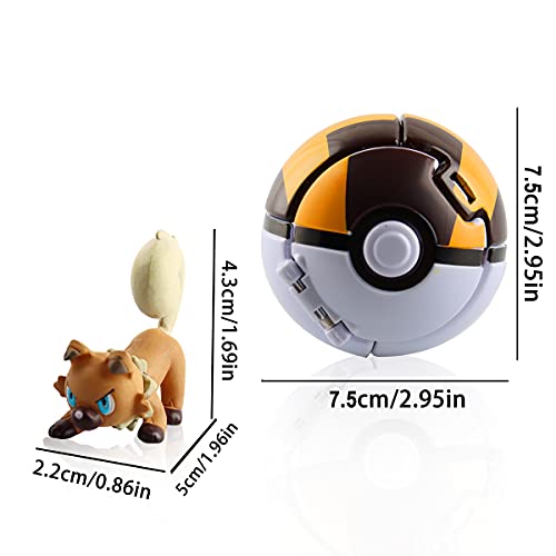 Esportic Poké Bolas Pokéball, Ball figuritas Poké Bolas Pokéball, Poké Bolas, Bola con Figuras Toys para niños (Rock Dog)