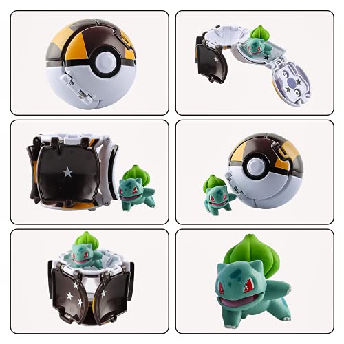 Esportic Poké Bolas Pokéball, Ball figuritas Poké Bolas Pokéball, Poké Bolas, Pokémon Ball, Bola de Pokémon con Pokemon y Pokemon con Figuras Pokemon Toys para niños (Bulbasaur)