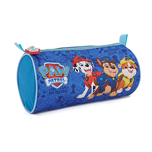 Estuche Escolar Paw Patrol para Niño con Cremallera - Cartuchera Azul para Niños con Chase Marshall Rubble - Práctica Bolsa para Lápices para Chicos Escuela y Guardería - 10x21x8 cm - Perletti