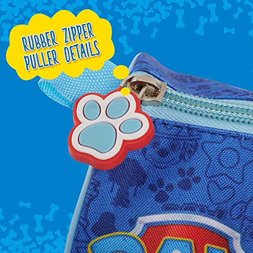 Estuche Escolar Paw Patrol para Niño con Cremallera - Cartuchera Azul para Niños con Chase Marshall Rubble - Práctica Bolsa para Lápices para Chicos Escuela y Guardería - 10x21x8 cm - Perletti