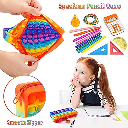 Estuche Pop It, Juguete Sensorial Antiestrés Fidget Ideal para el Colegio, Estuche para Lápices