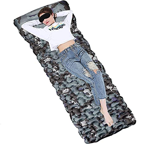 Etechydra Alfombrilla de Camping con Almohada, colchoneta de Dormir Inflable, Ultraligera para Dormir, autoinflables para mochileros, Camping y Senderismo