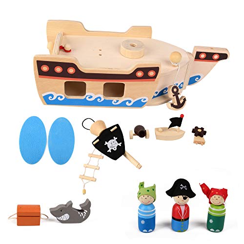 ewtshop Barco pirata de madera para jugar