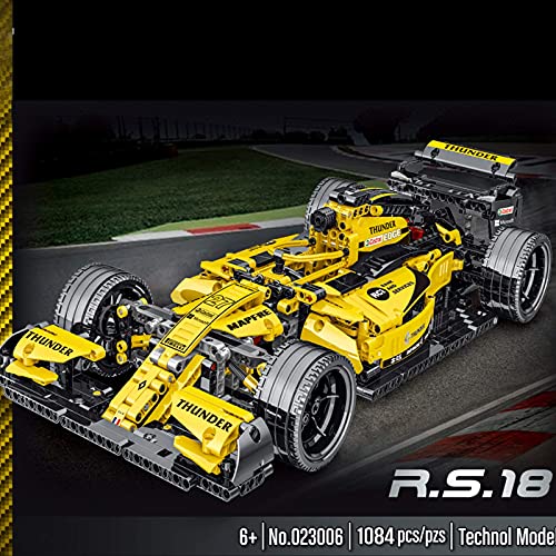 EWWEEQQ Technics Formula 1 Car para Ferrari FRR-F1 1100Pcs 1:14 Super Racing Car Sports Car Advanced Building Set Juego de construcción de vehículos coleccionables Compatible con Lego - Estático