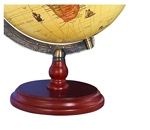 EXERZ 25 Globo Antiguo con Base de Madera - en Inglés - Diámetro (25cm Globo Antiguo)