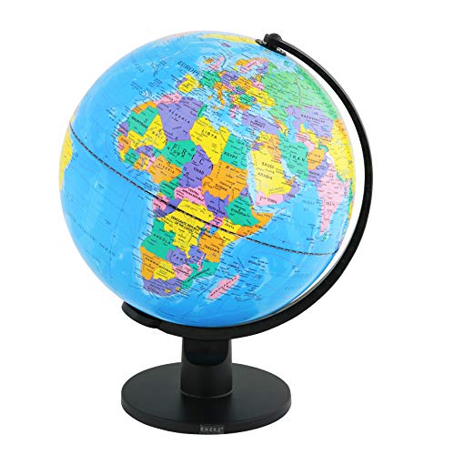 Exerz 30cm Educativo Globo Girable/Globo terráqueo - en Inglés - Diámetro (30cm)