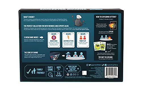 Exploding Kittens Recipes for Disaster - Juegos de Fiestas Familiares - Juegos de Cartas para Adultos, Adolescentes y niños, Azul, EKG-RFD-1