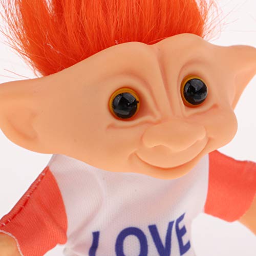 F Fityle Modelo Muñeca Troll Lucky de Vendimia Juguete Pretende para Niños - Naranja