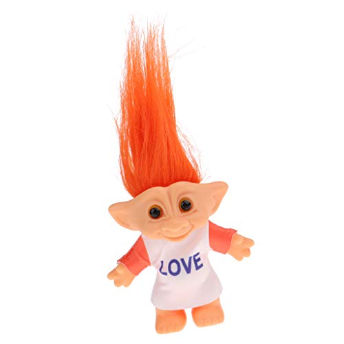 F Fityle Modelo Muñeca Troll Lucky de Vendimia Juguete Pretende para Niños - Naranja