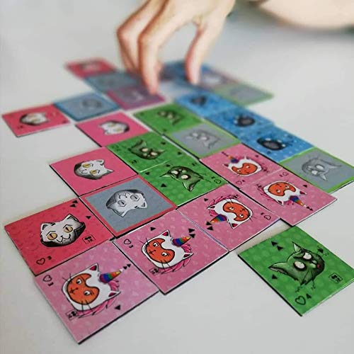 Falomir- Trending Kittens. Juego de Mesa para fomentar la visión Espacial y la adaptación a los Cambios. Cartas, Multicolor (30041)