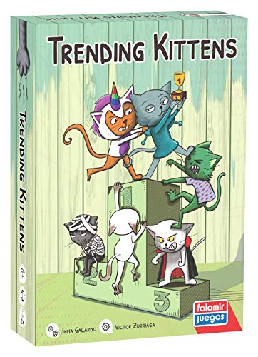 Falomir- Trending Kittens. Juego de Mesa para fomentar la visión Espacial y la adaptación a los Cambios. Cartas, Multicolor (30041)