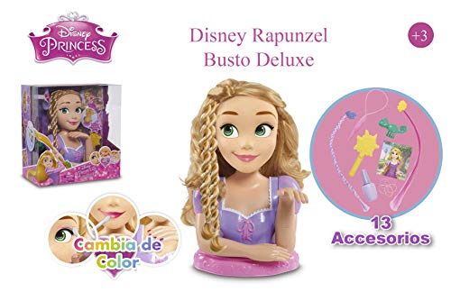 Famosa-DND03 Disney Princess Rapunzel Busto Deluxe, Multicolor (Giochi Preziosi Spagna DND03000)