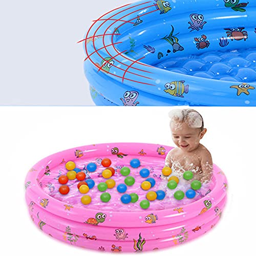 FANIER Piscina Hinchable para niño, Redonda Piscina Inflable Hinchable bañera Hinchable para jardín, 3 Cámara de Aire Individuales, 100 cm de diámetro, 38 cm de Altura,Rosa