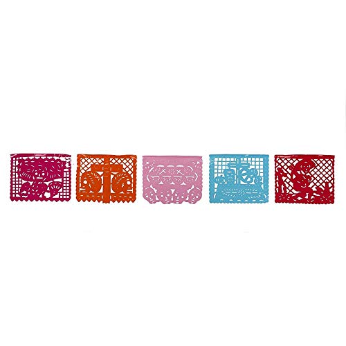 FANMEX - Fantastik - Auténtico Papel picado Mexicano - Modelo Calaveras 4 Metros - Decoración día de Muertos (Plástico)