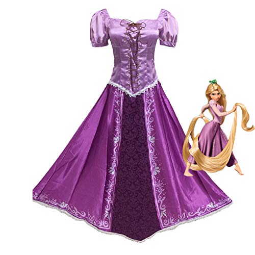 Fanstyle Disfraces de Princesa Rapunzel para niñas Vestidos de Princesa para niñas Vestido de Fiesta Elegante