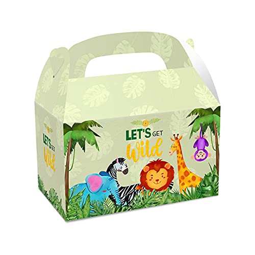 Favor de fiesta de safari en la selva, suministros para fiestas de zoológico cajas de regalo, bolsas de regalos para fiestas de cumpleaños para niños, Suministros para baby shower con tema de la selva