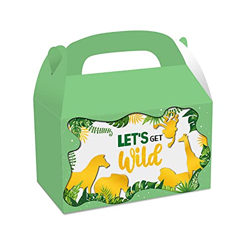 Favor de fiesta de safari en la selva, suministros para fiestas de zoológico cajas de regalo, bolsas de regalos para fiestas de cumpleaños para niños, Suministros para baby shower con tema de la selva