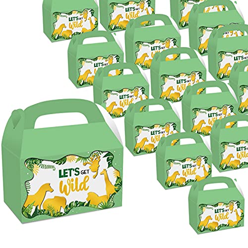 Favor de fiesta de safari en la selva, suministros para fiestas de zoológico cajas de regalo, bolsas de regalos para fiestas de cumpleaños para niños, Suministros para baby shower con tema de la selva