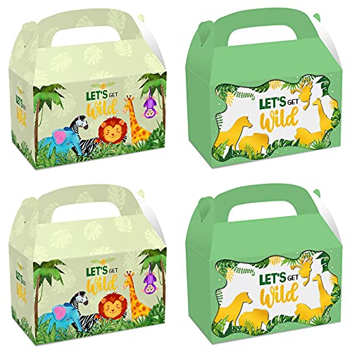 Favor de fiesta de safari en la selva, suministros para fiestas de zoológico cajas de regalo, bolsas de regalos para fiestas de cumpleaños para niños, Suministros para baby shower con tema de la selva