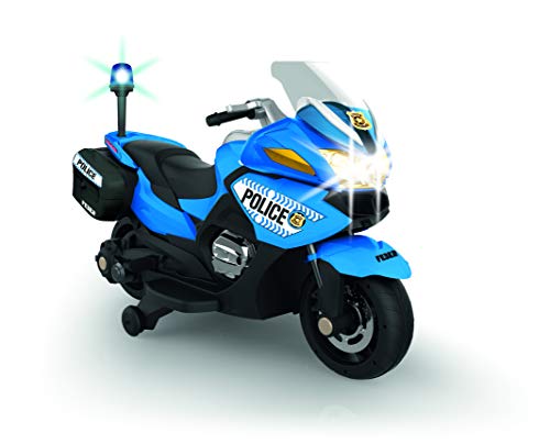 FEBER- Moto depolicía Infantil, con batería 12 V, con Luces y Sonido, Azul, Color (Famosa 800012891)