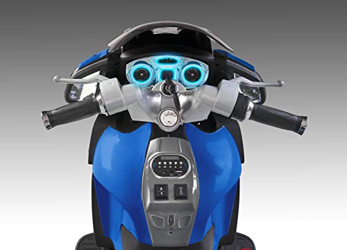 FEBER- Moto depolicía Infantil, con batería 12 V, con Luces y Sonido, Azul, Color (Famosa 800012891)