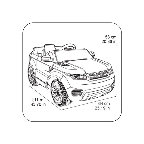 FEBER- Range Rover Sport Coche eléctrico para niños de 3 a 7 años de Juguete, 6V, Color Negro (Famosa 800009610)