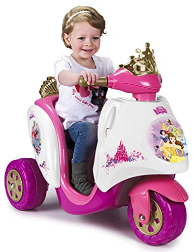 Feber- Scooty Moto Scooter de Batería Disney Princess Niñas Desde los 12 Meses a los 4 Años, 6V, Multicolor (Famosa 800012575)