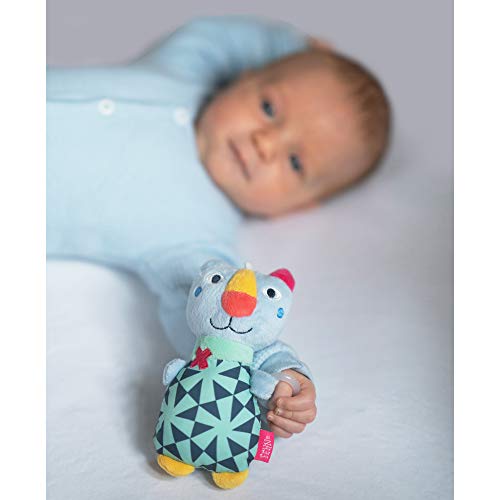 Fehn 055474 - Chupete gato color Friends – Juguete con sonajero y clip para chupete para bebés a partir de 0 meses – Tamaño: 14 cm