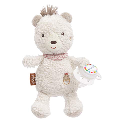 Fehn 058109 - Peluche con sonajero y clip para chupete, apto para todos los chupetes convencionales, compañero perfecto para bebés y niños pequeños a partir de 0 meses