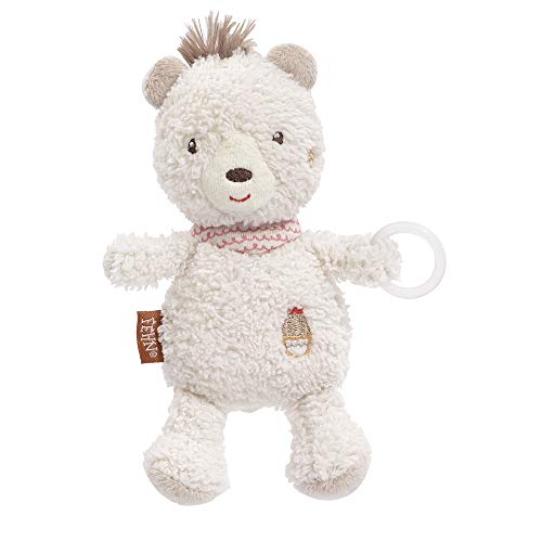 Fehn 058109 - Peluche con sonajero y clip para chupete, apto para todos los chupetes convencionales, compañero perfecto para bebés y niños pequeños a partir de 0 meses