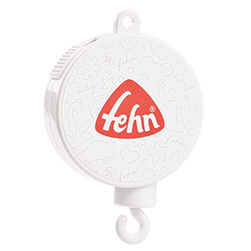 Fehn 062137 - Móvil musical con cisne, conejo y flor para sonreír y sorprenderse, melodía"Lago de cisne", para fijar a la cama para bebés de 0-5 meses, altura: 65 cm, diámetro: 40 cm