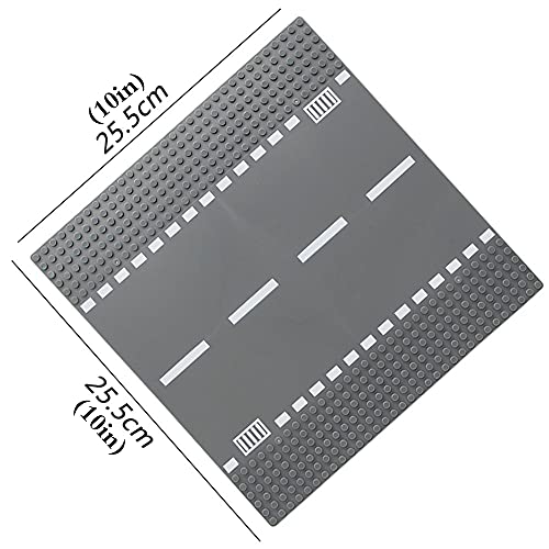 Feleph Rectas City Base de Juguete de Pista de Carretera de Construcción, 25 cm de Lado para tu Ciudad, Calle o Carreteras Suplementario,Compatible con Todas Las Marcas (4 Piezas)