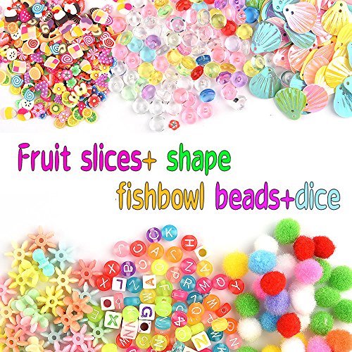 FEPITO 178 Pcs Slime Kit Accesorios incluyendo bolas espuma, bolas pecera, red, cubo esponja, modelo animal, confeti brillo, imitación hoja oro, papel azúcar, contenedores (no contienen limo)