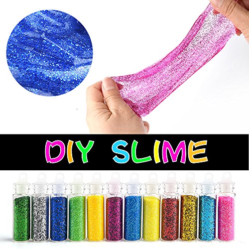 FEPITO 49 pcs slime Kit Incluyendo Bolas Pecera, Bolas Espuma, Bolas Slime, Ojos Temblorosos, Cáscara, Rebanadas, Confeti, Bolas Espuma Lodo, Herramientas Lodo, Hoja Imitación Oro, Contenedores