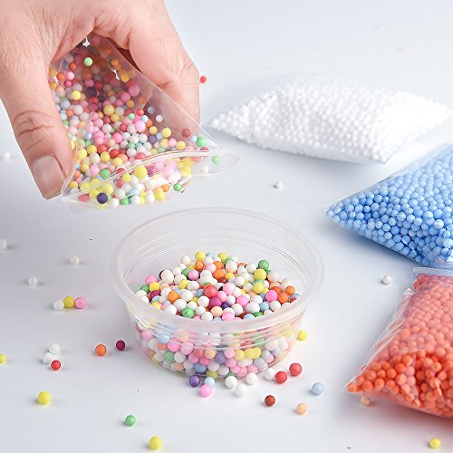 FEPITO 76 PCS slime kit, incluyendo bolas de espuma , bolas de pecera, ojos temblorosos, cáscara, rebanadas, hoja de oro de imitación, confeti, modelos animales (viene con no pegamento)